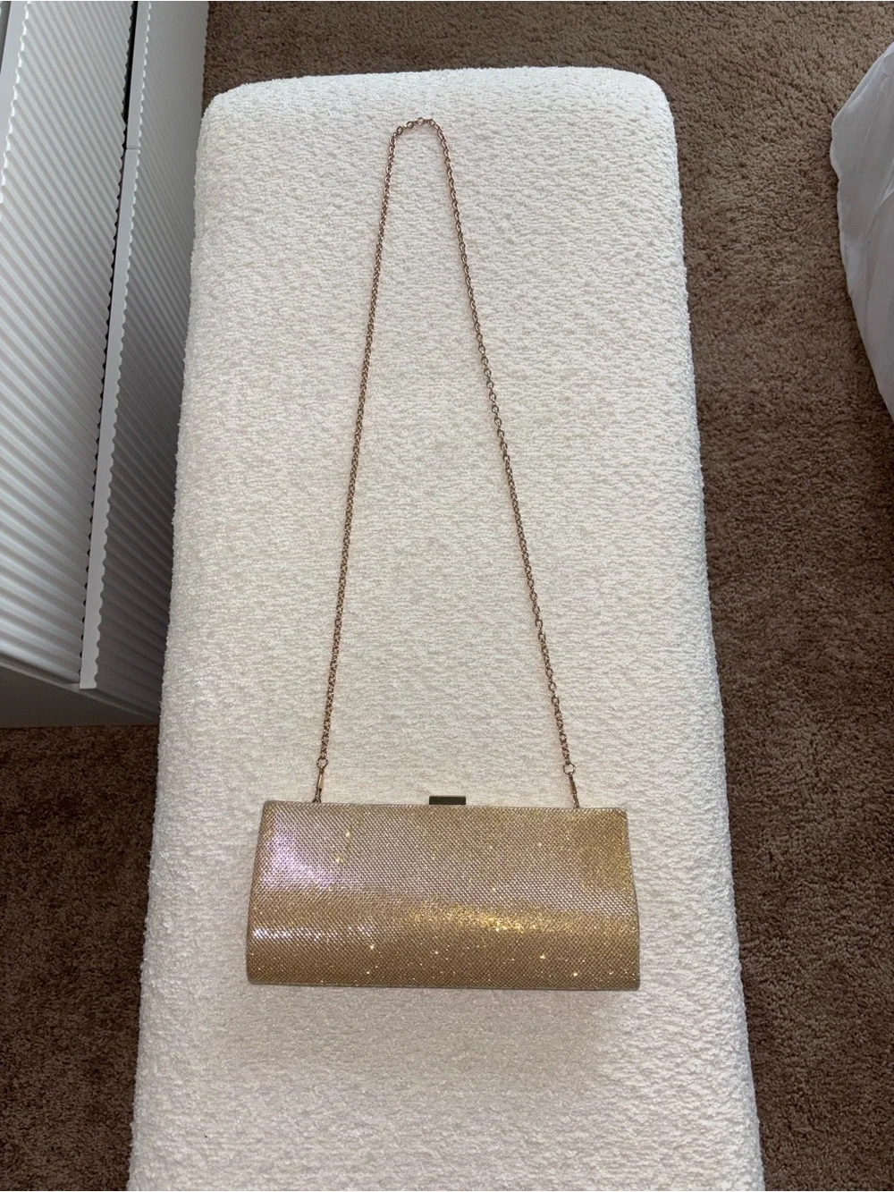 Lulu Townsend Gold Sparkle Evening Clutch
